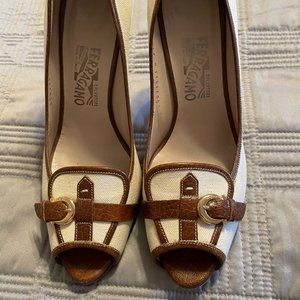 Salvatore Ferragamo Open Toed Heels, Size 9
